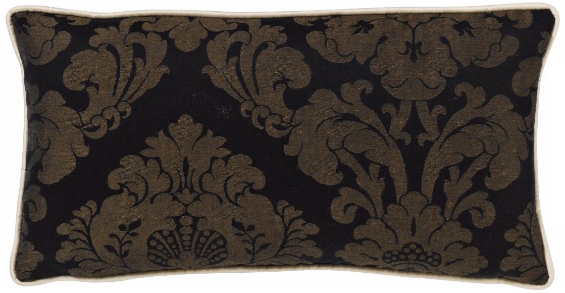 Black Damask Rectangular Pillow