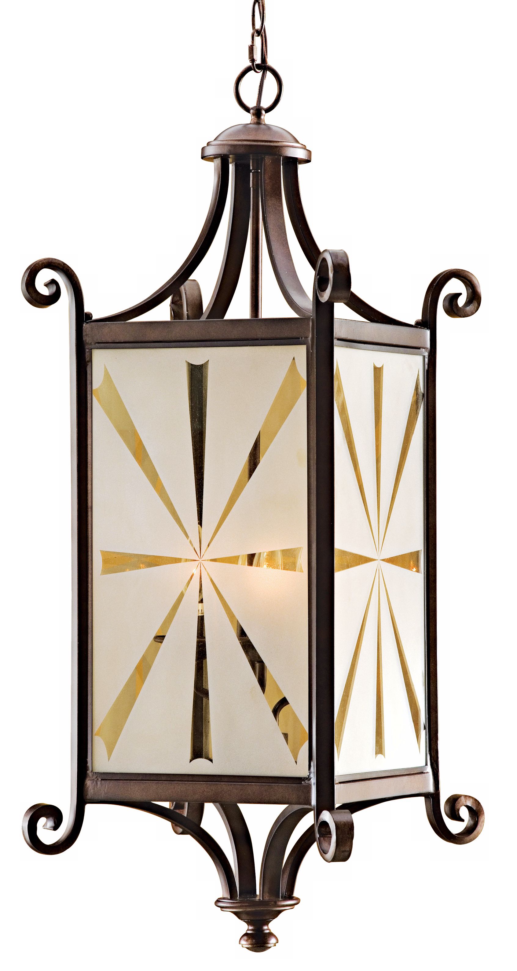 Lyon Collection Four Light Bronze Lantern Pendant