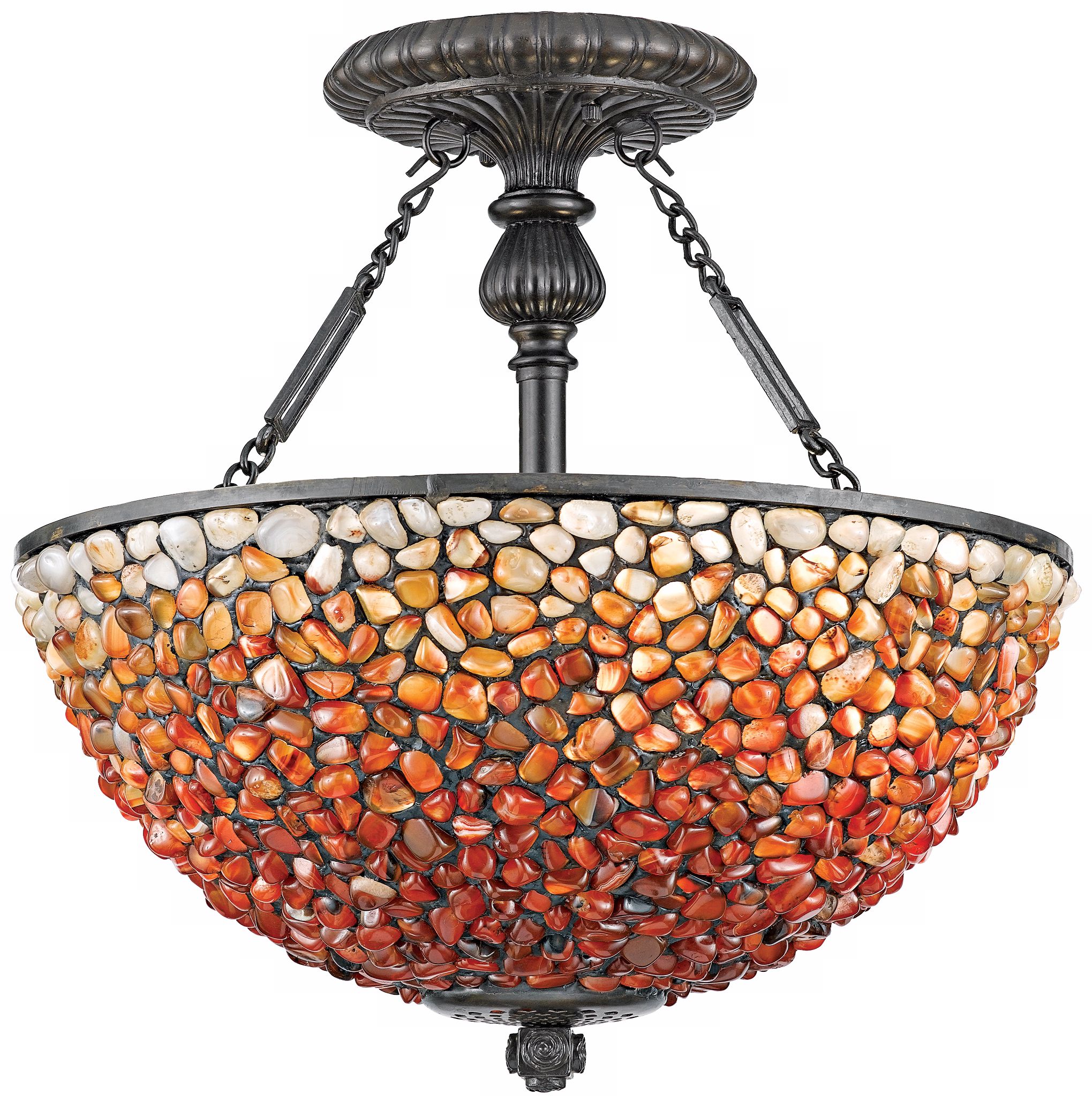Pomez Genuine Agate 16" Wide Ceiling Light