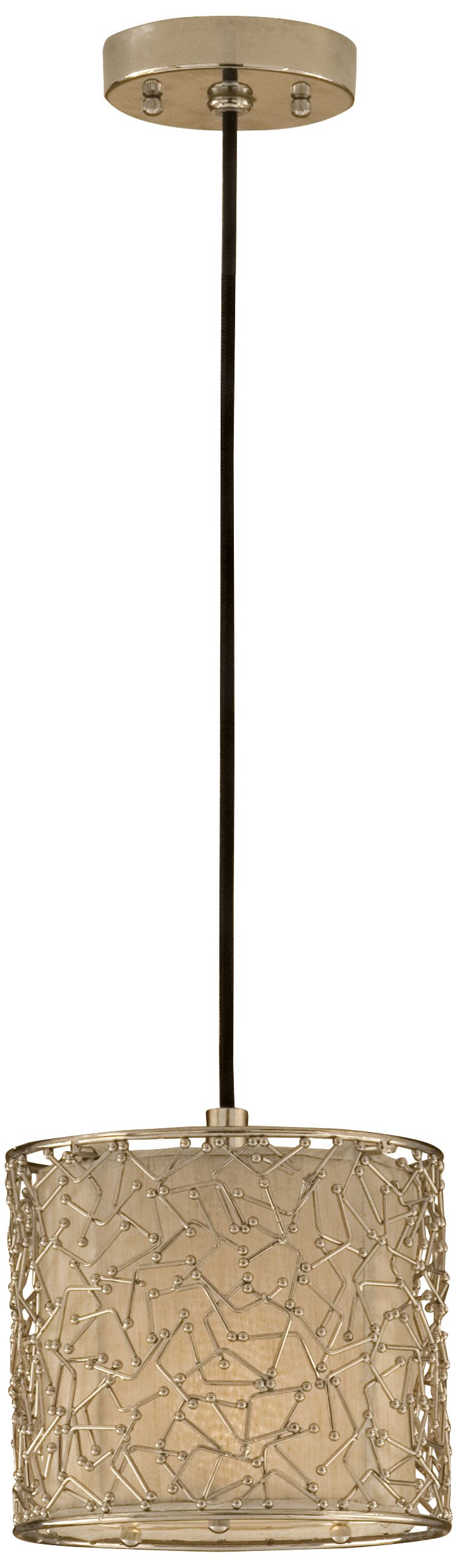 Brandon Collection One Light Polished Silver Mini-Pendant