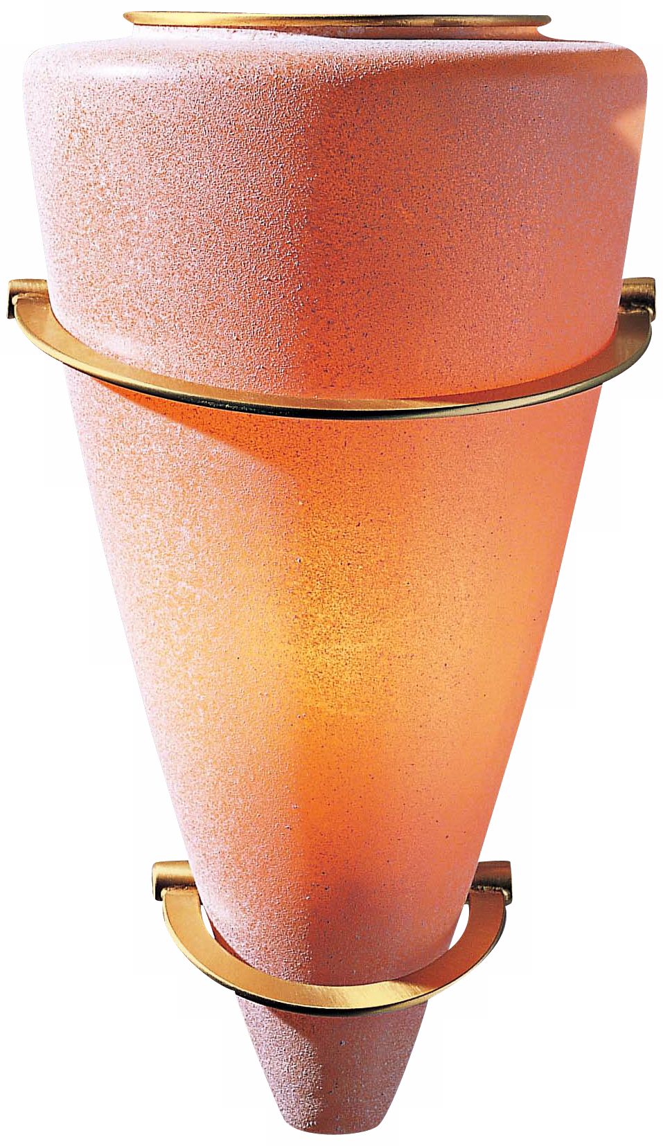 Holtkoetter Brass Terracotta 11 ½” High Cone Wall Sconce
