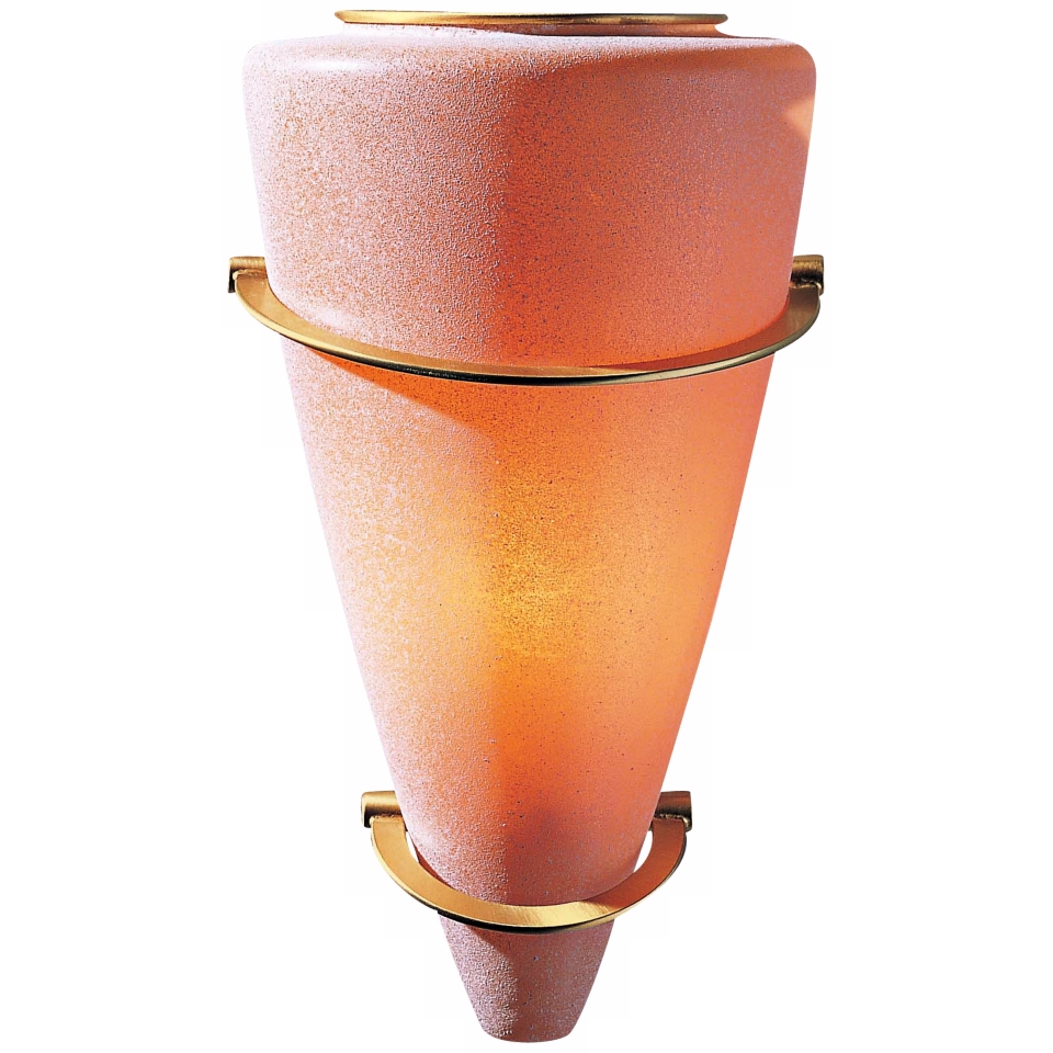 Holtkoetter Brass Terracotta 11 ½” High Cone Wall Sconce   #G3589
