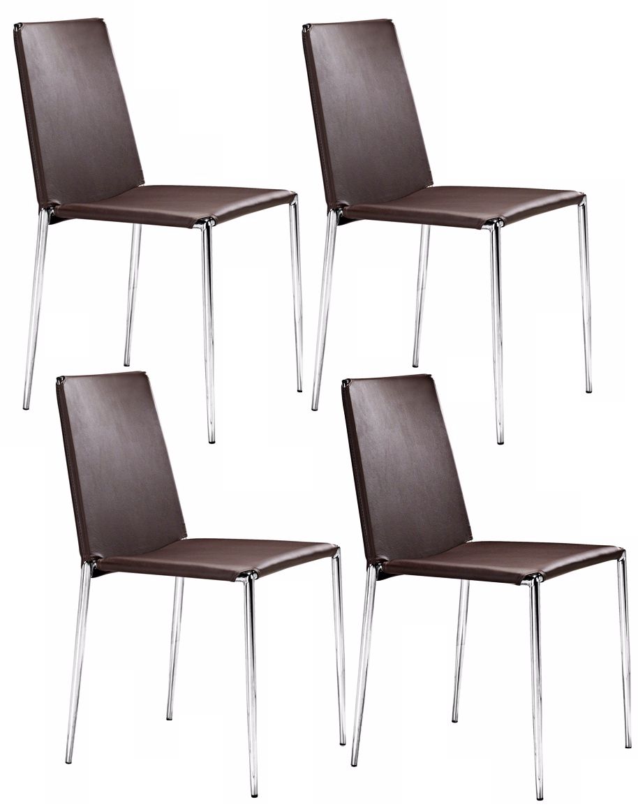 Set of Four Alex White Leatherette Dining Chairs