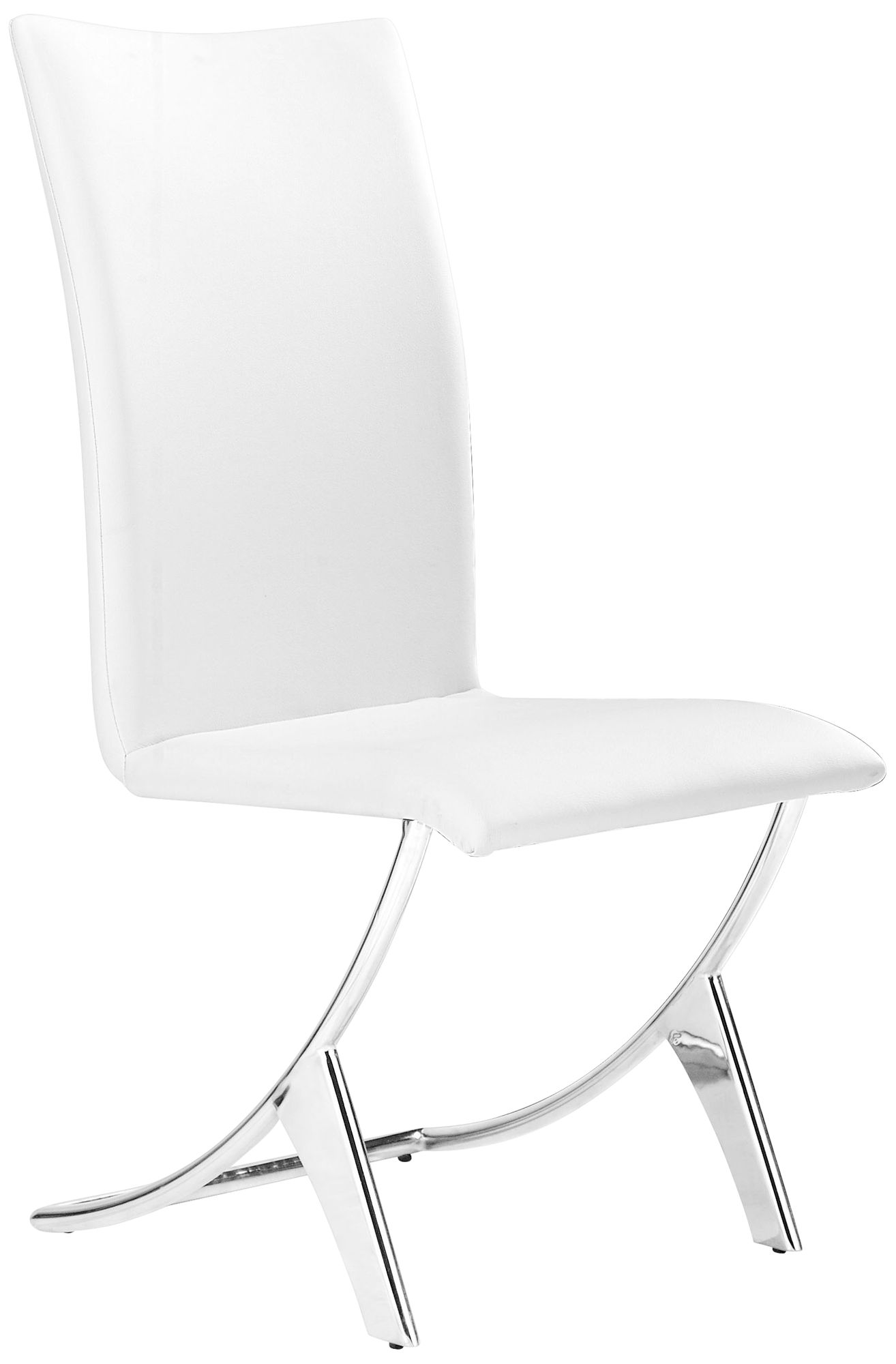 Set of Two Delfin White Leatherette Chairs