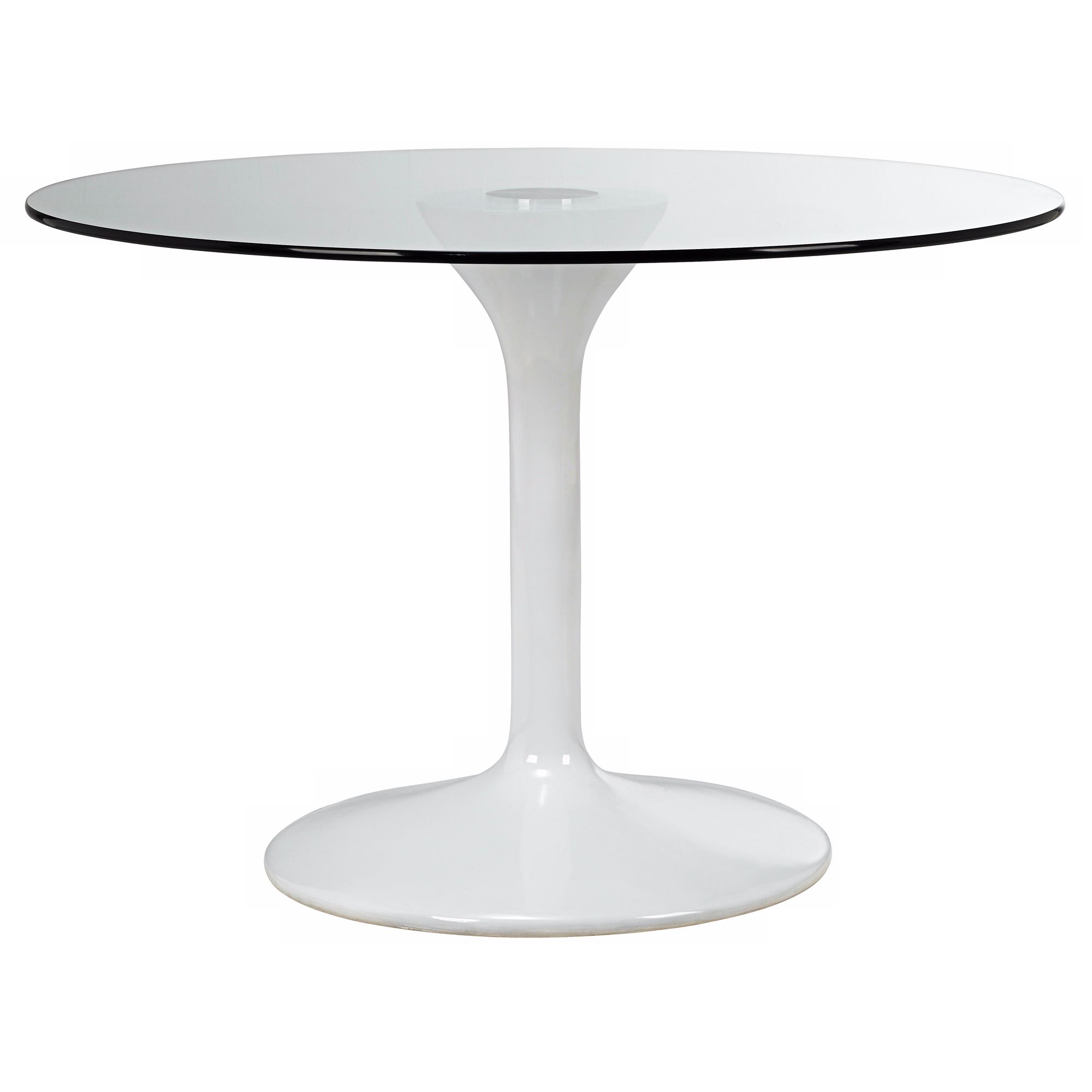 Universe Glass and White Finish Table