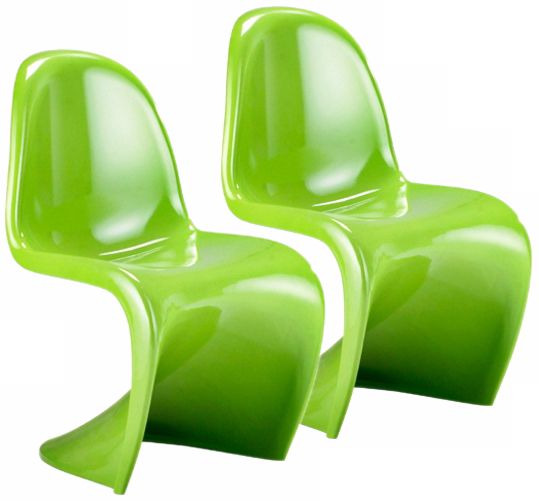 Set of Two Green S Chairs