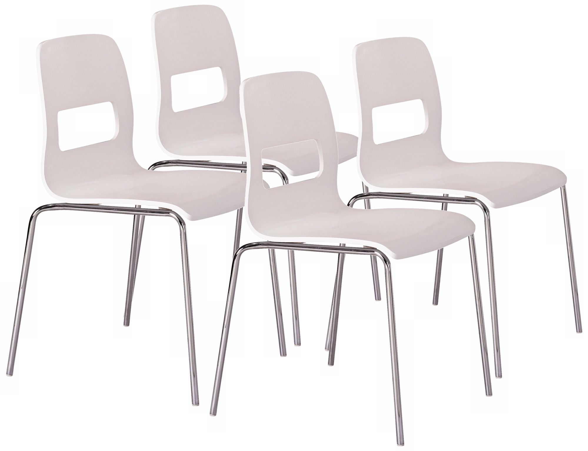 Zuo Set of Four Escape White Stacking Chairs