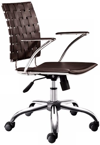 Zuo Criss Cross Espresso Leatherette Office Chair