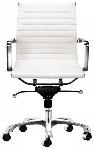 Zuo Lider White Leatherette Office Chair