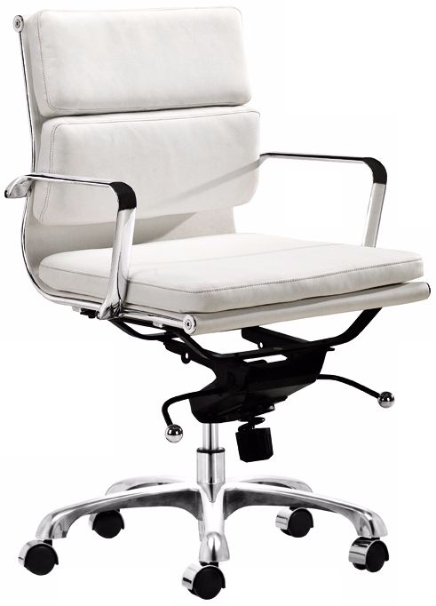 Zuo White Director Adjustable Office Chair