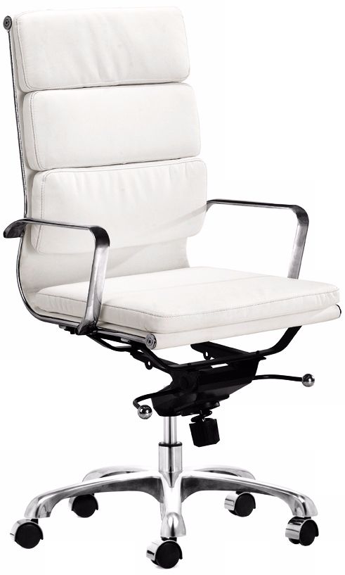 Zuo White High Back Director Adjustable Height Office Chair