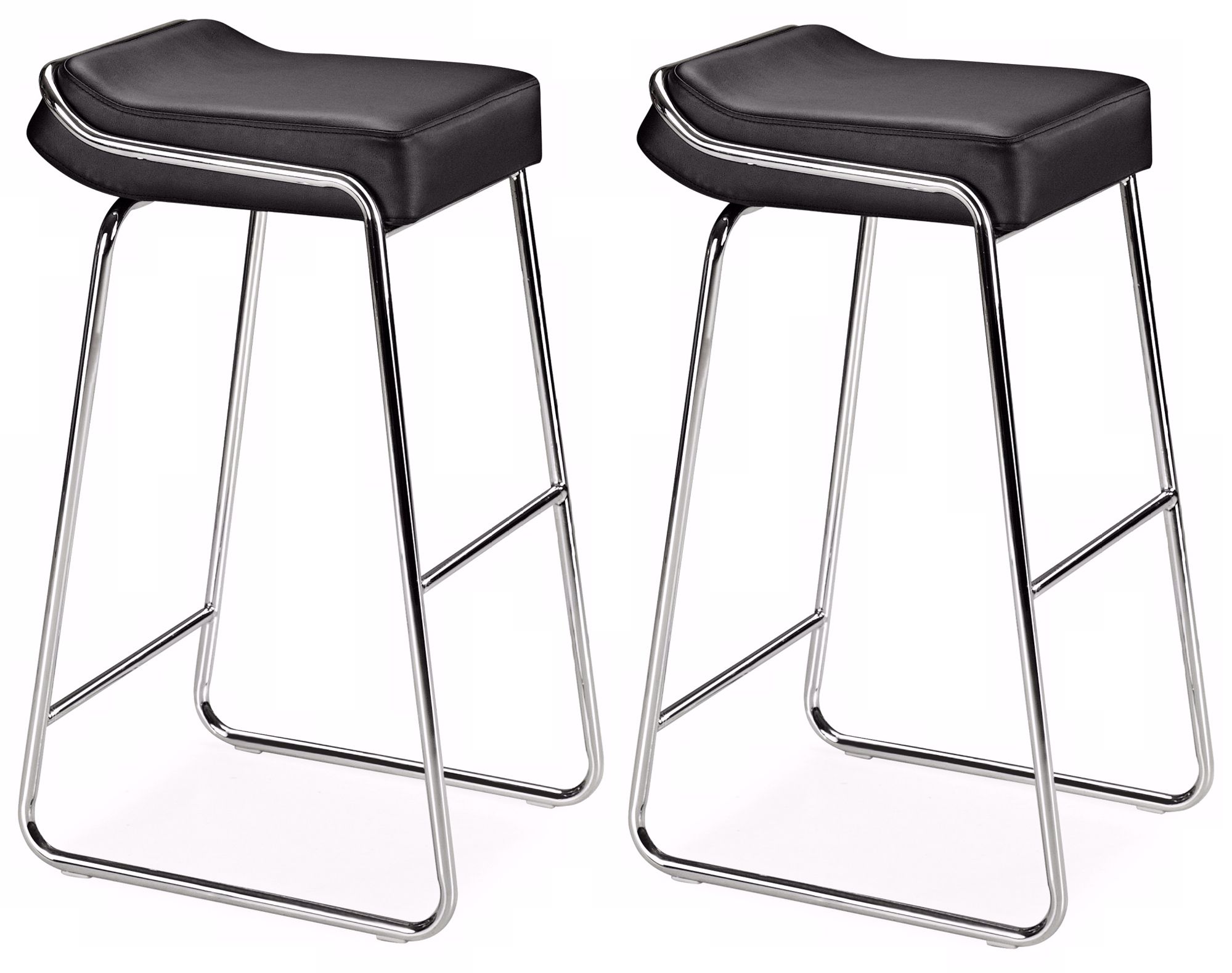 Zuo Set of Two Black Wedge 32" High Barstools