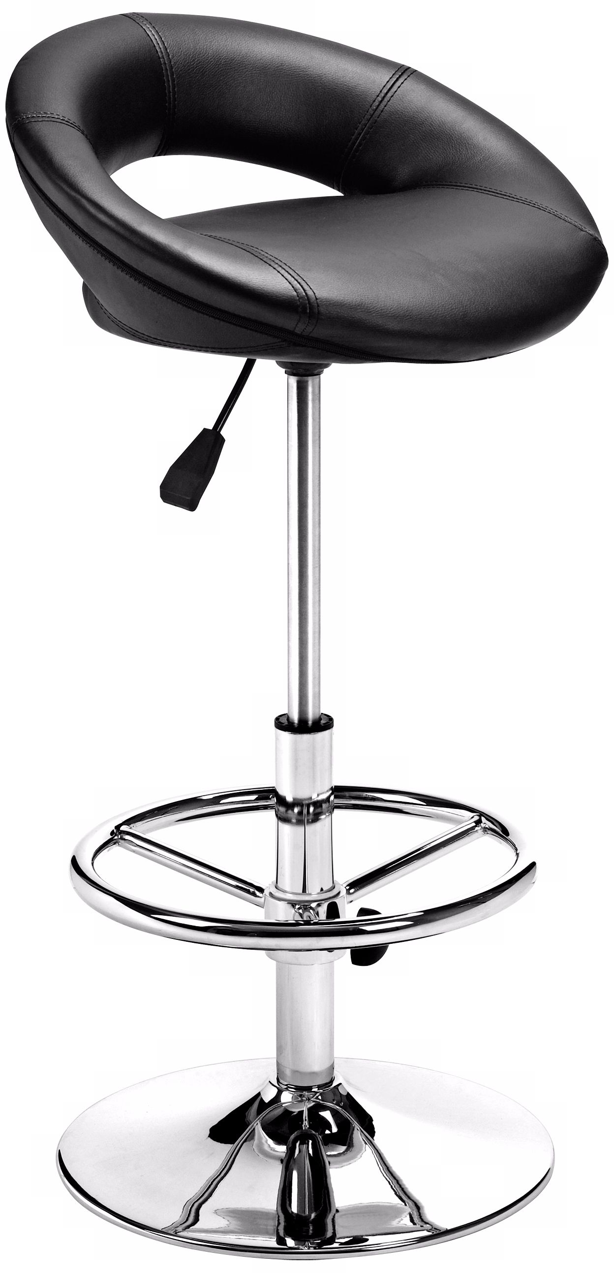 Zuo Pluto Black Adjustable Height Bar or Counter Stool