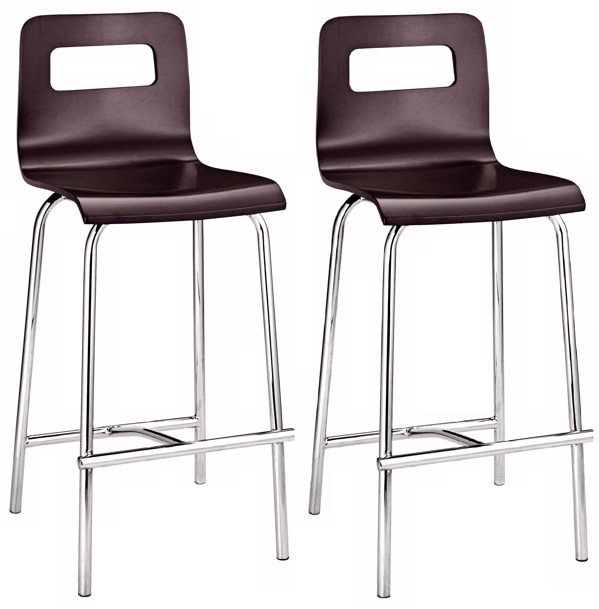 Set of Two Zuo Modern Escape Wenge 24" High Counter Stools