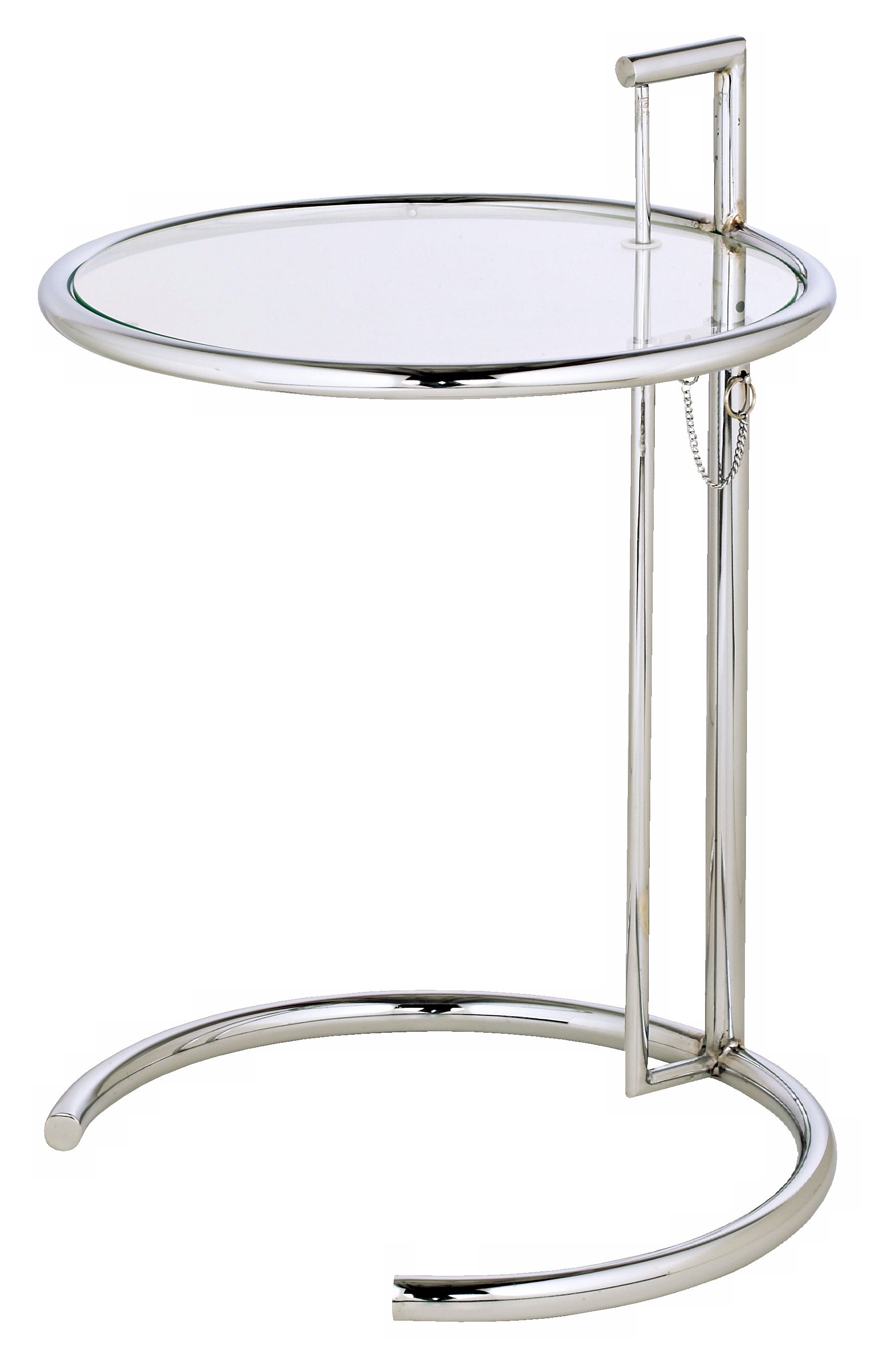 Eileen Grey Chrome and Glass Accent Table