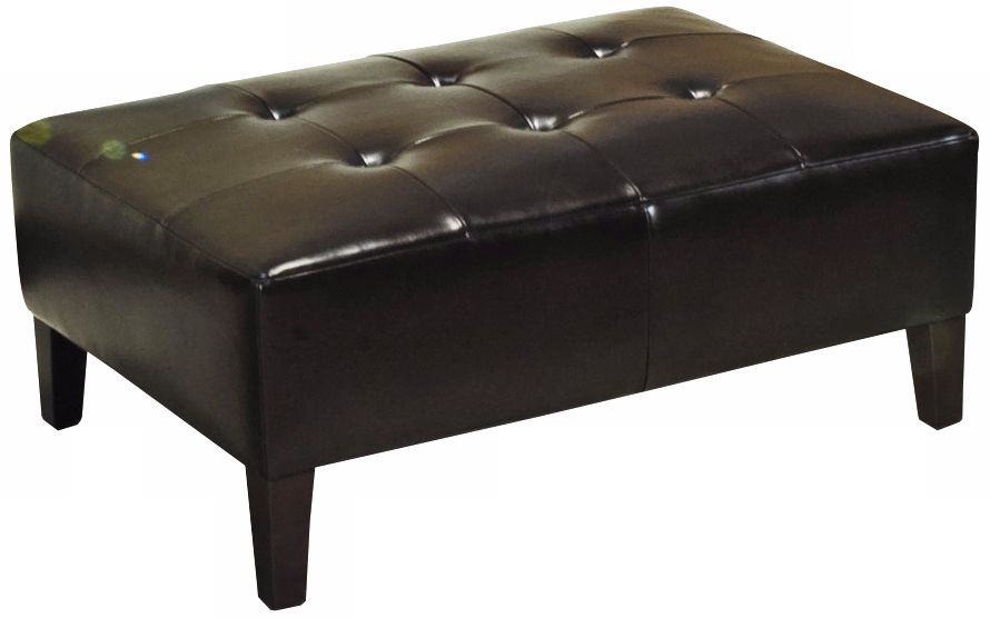 Beverly Mocha Bicast Leather Ottoman