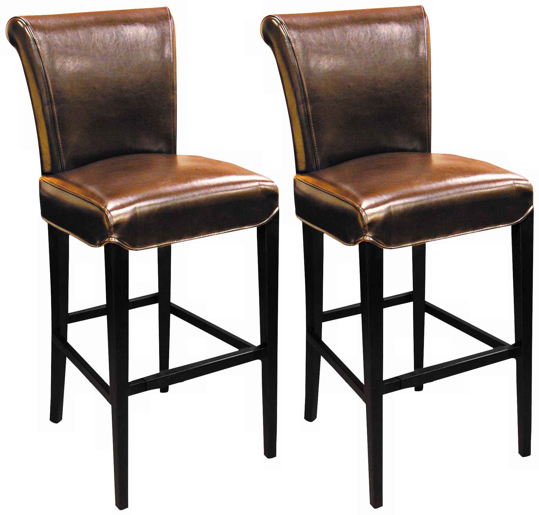 Set of 2 Sofie 30" High Mocha Bicast Leather Barstools
