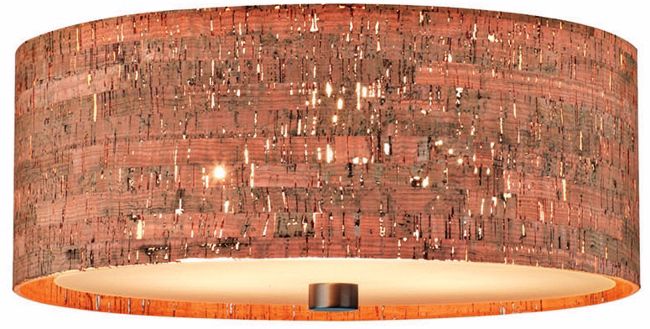 Forecast Alentejo Cork Collection 15" Bronze Ceiling Fixture