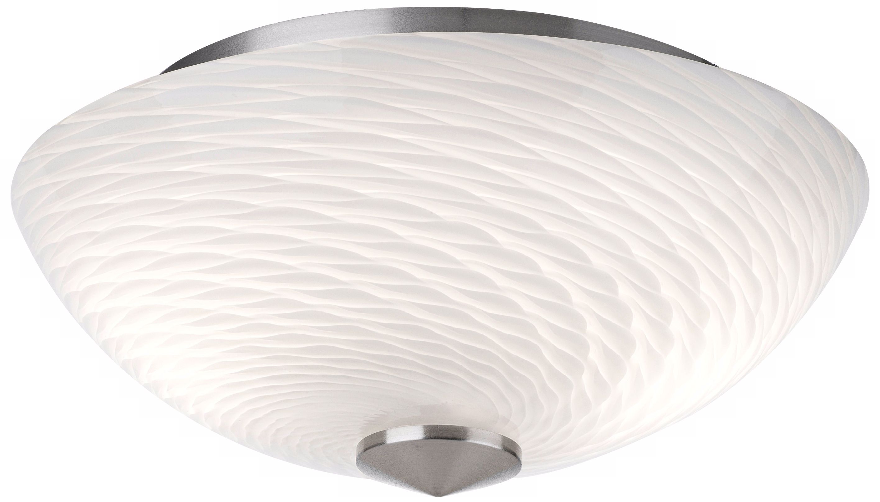 Forecast Exhale 12 1/2" Wide White Swirl Glass Ceiling Light