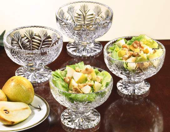 Portico Collection Set of 4 Crystal Footed Bowls