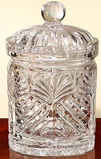 Portico 7 1/2" High Faceted Crystal Covered Jar