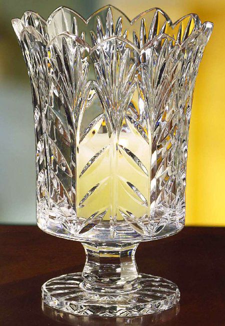 Portico 7 1/2" High Crystal Hurricane with Candle