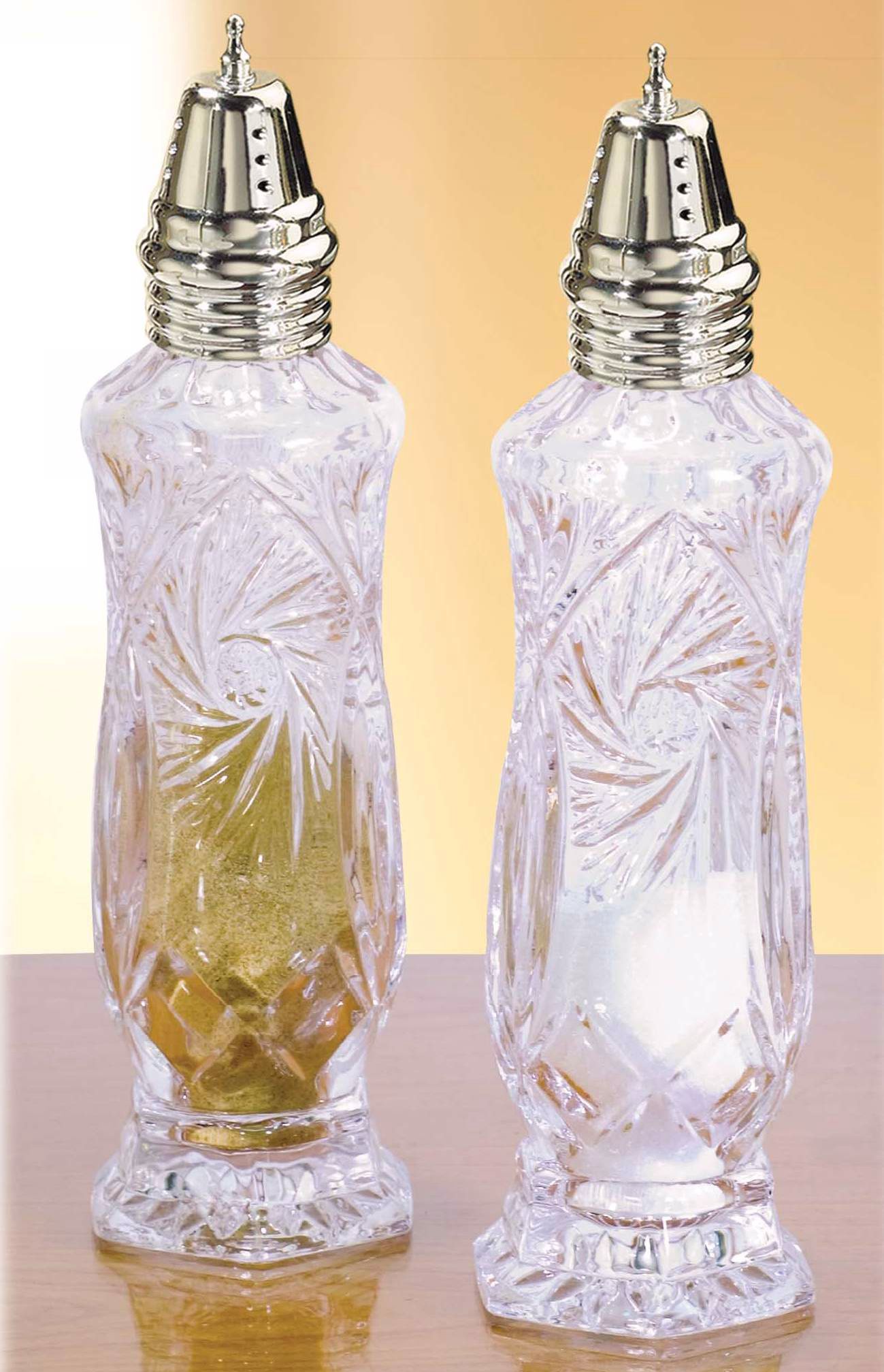 Leaded Crystal Pinwheel Salt and Pepper Shakers