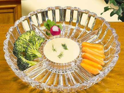 Alexandria Collection 4-Sectioned Round Crystal Server