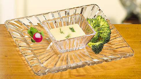 Alexandria Crystal 2 Piece Chip and Dip Serving Dishes