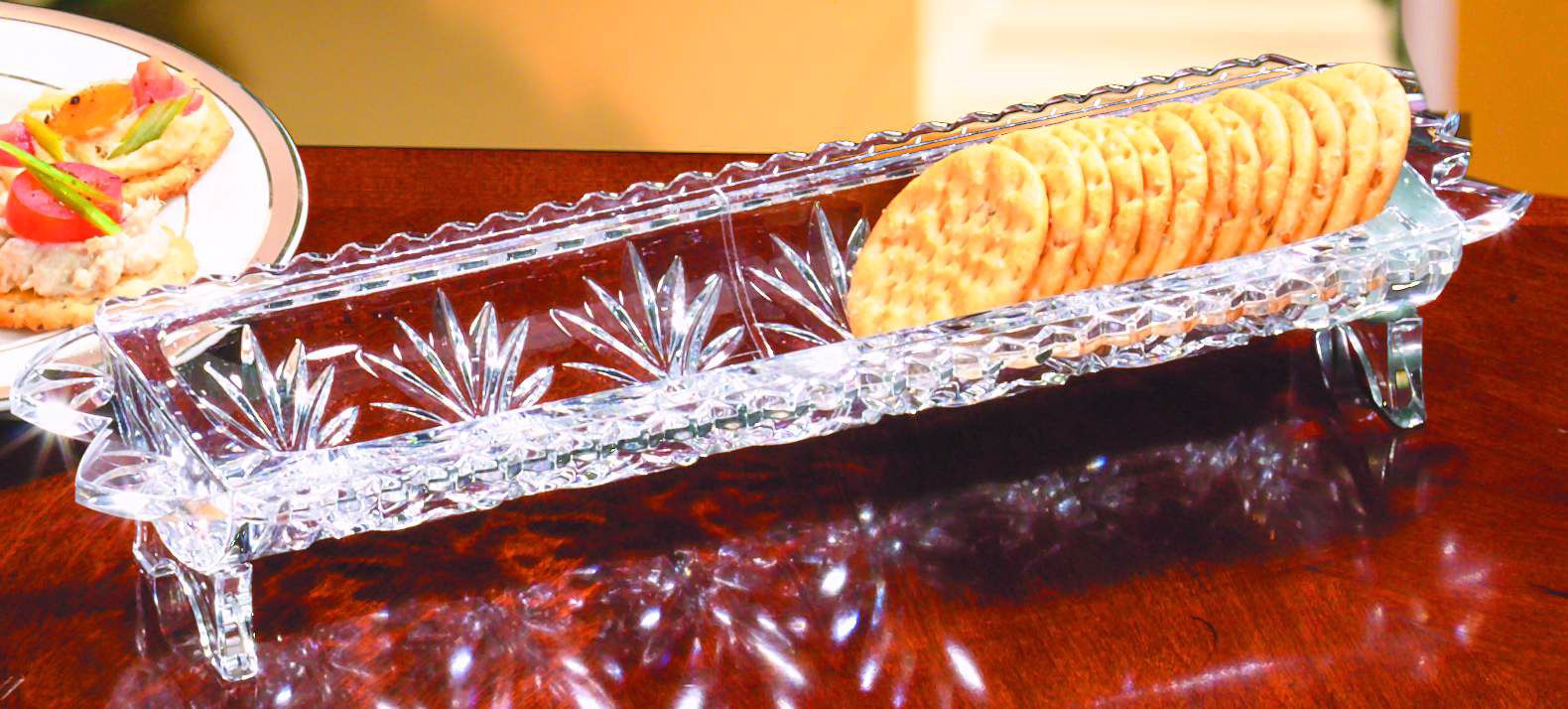 Portico Lead Crystal Cracker ServingTray