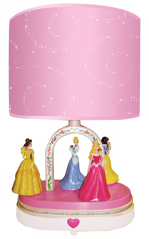 Animated Disney Princess Trellis Pink Table Lamp
