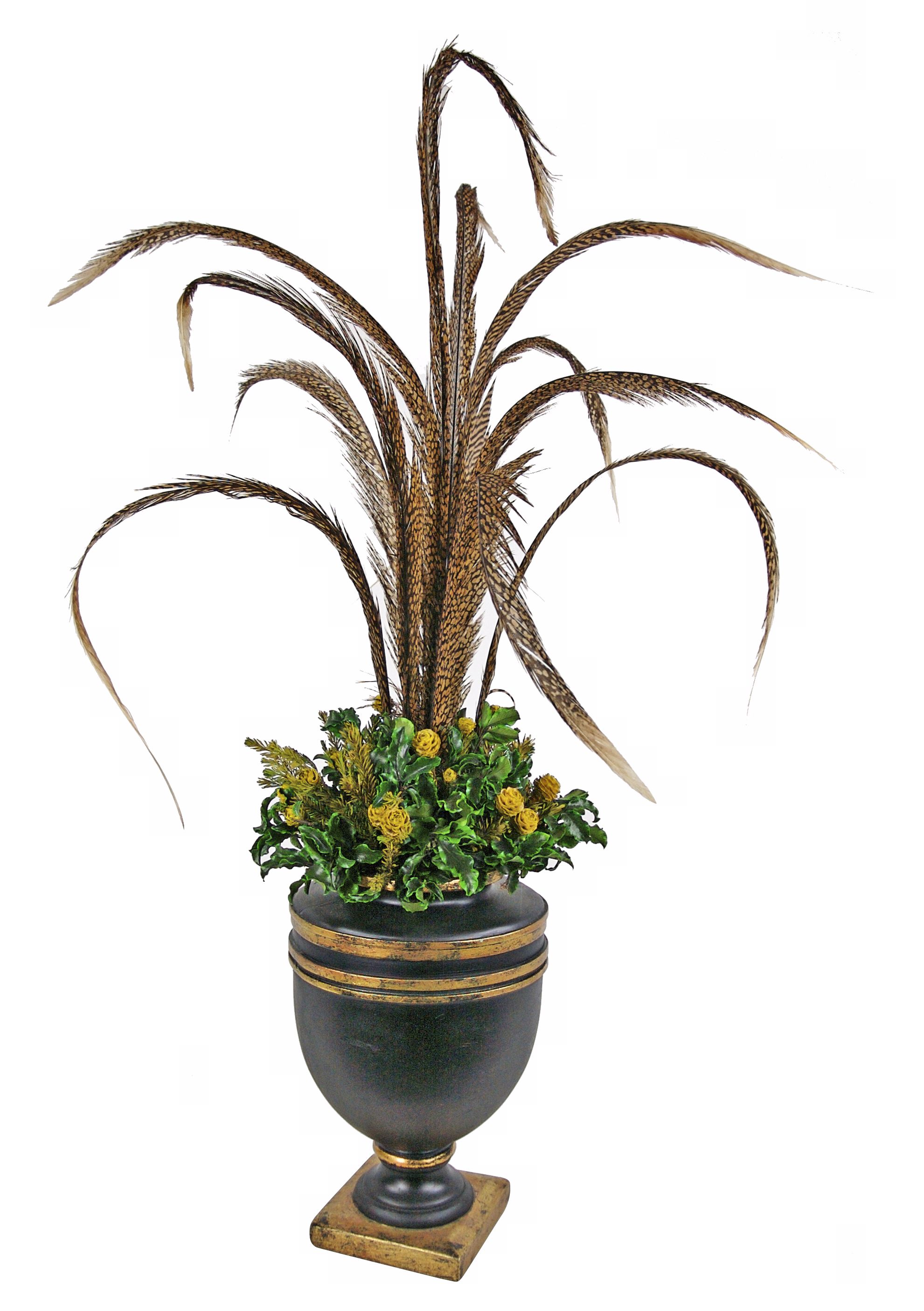 Tenuifolium Yellow Feathers Faux Floral Arrangement