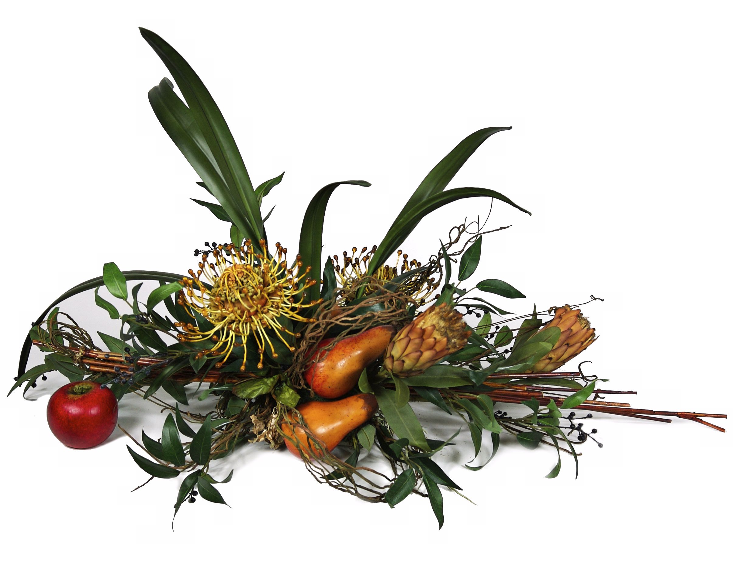 Smilax Protea Onchidium Faux Floral Arrangement