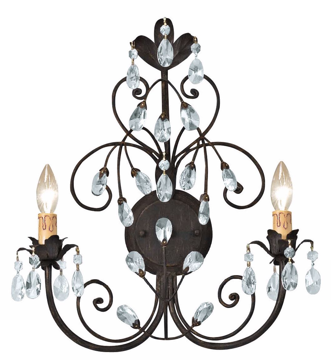 Victoria Collection Dark Rust Two Light Wall Sconce