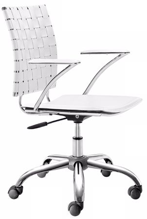 Zuo Criss Cross White Adjustable Office Chair