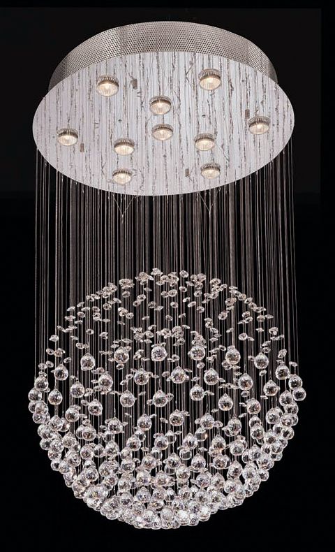 Lite Source Cristallo Crystal 10-Light Halogen Pendant