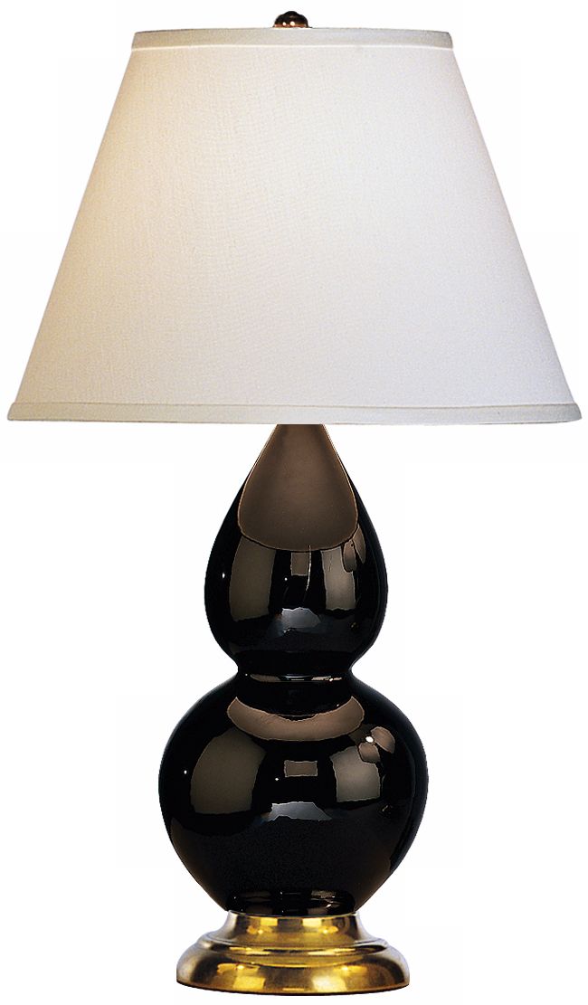 Robert Abbey 22 3/4" Black Ceramic and Brass Table Lamp