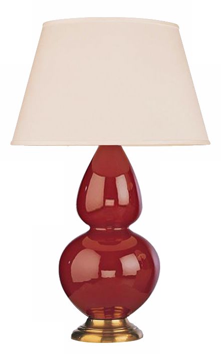 Robert Abbey 31" Oxblood Red Ceramic and Brass Table Lamp