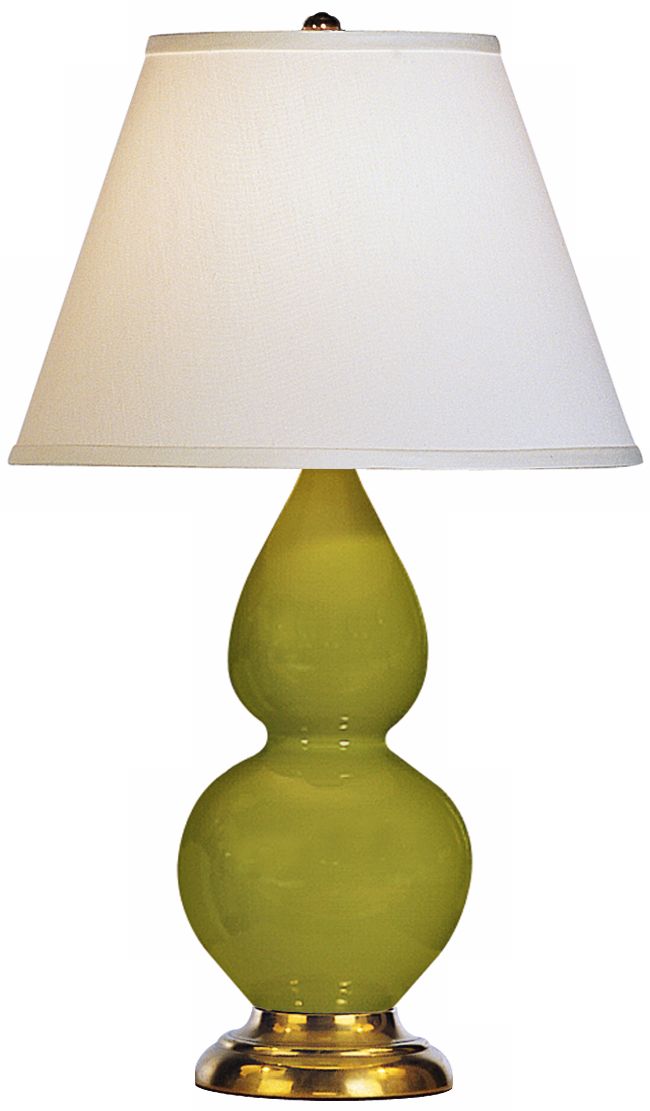 Robert Abbey 22 3/4" Apple Green Ceramic and Brass Lamp