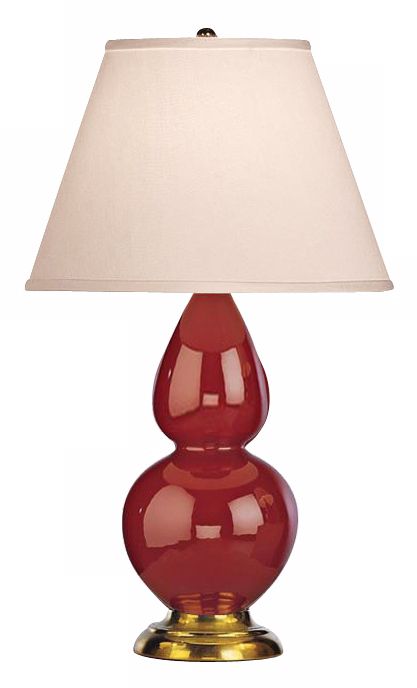 Robert Abbey 22 3/4" Oxblood Red Ceramic and Brass Lamp