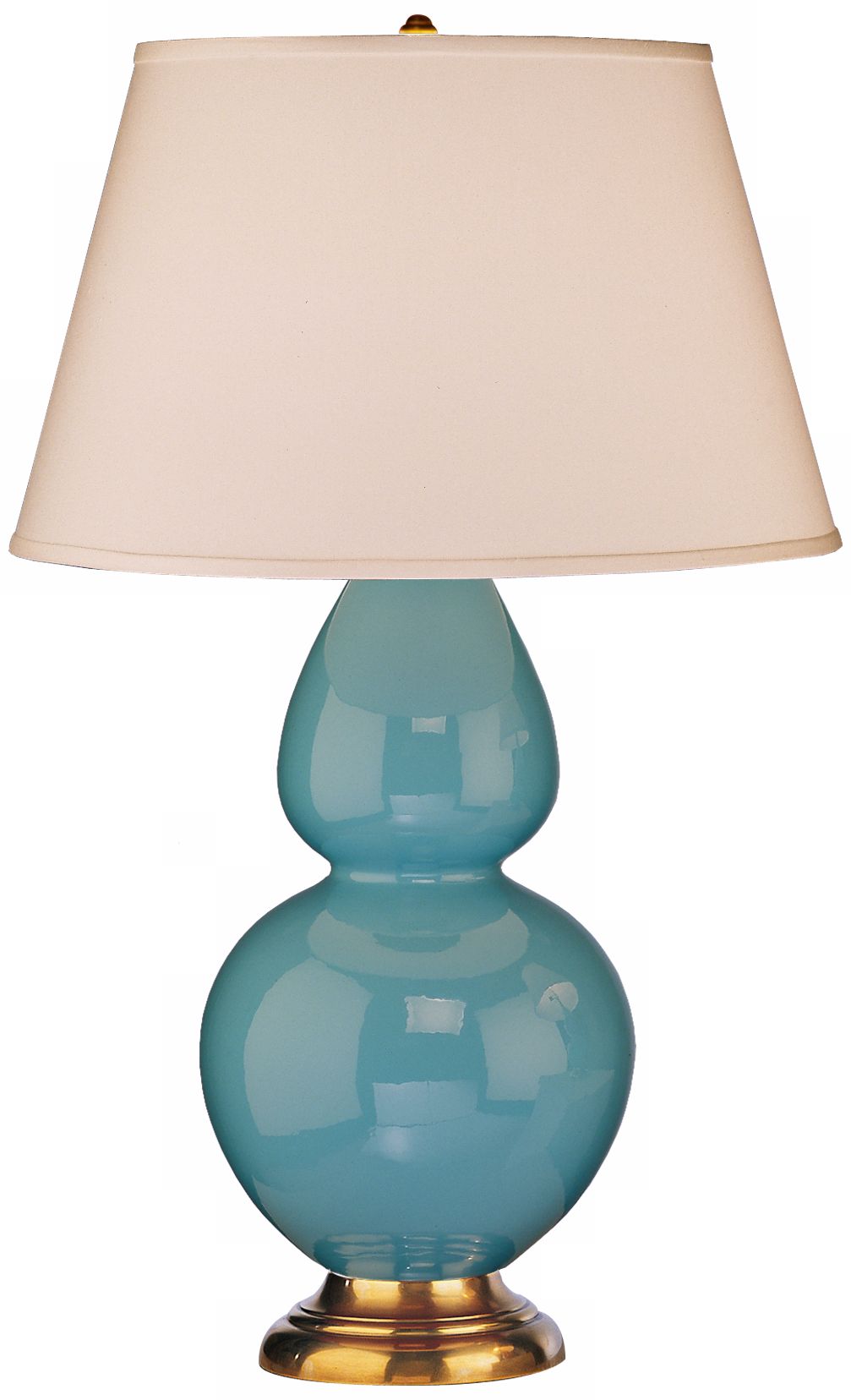 Robert Abbey 31" Egg Blue Ceramic and Brass Table Lamp