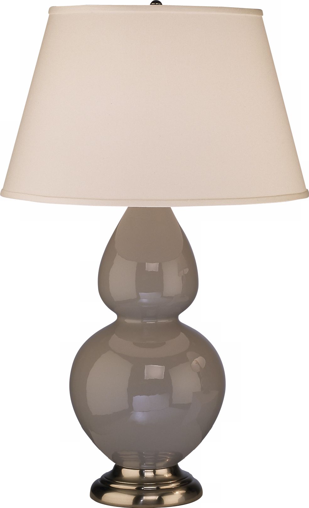 Robert Abbey 31" Taupe Ceramic and Silver Table Lamp