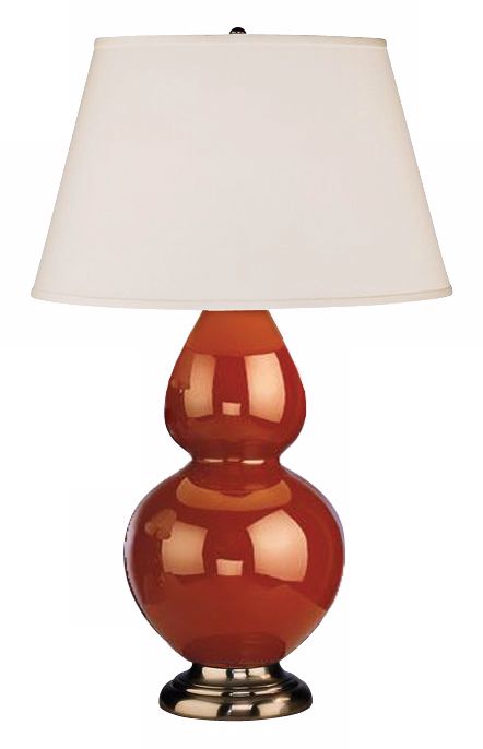 Robert Abbey 31" Cinnamon Brown Ceramic and Silver Lamp