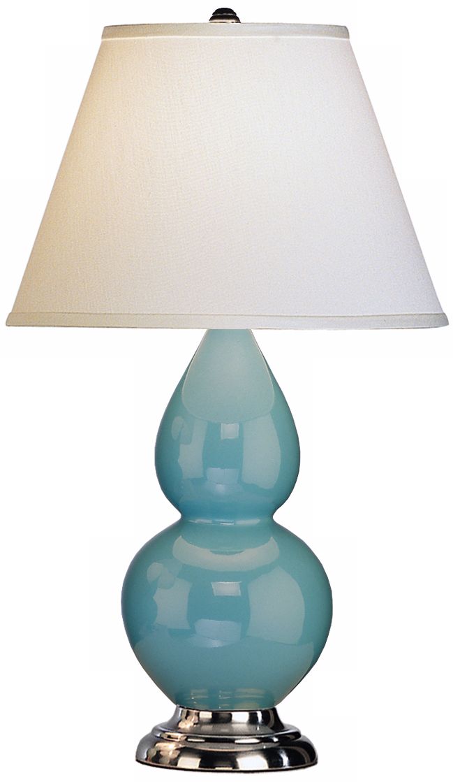 Robert Abbey 22 3/4" Egg Blue Ceramic and Silver Table Lamp