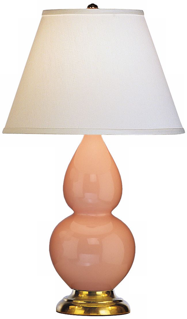 Robert Abbey 22 3/4" Lt. Pink Ceramic and Brass Table Lamp
