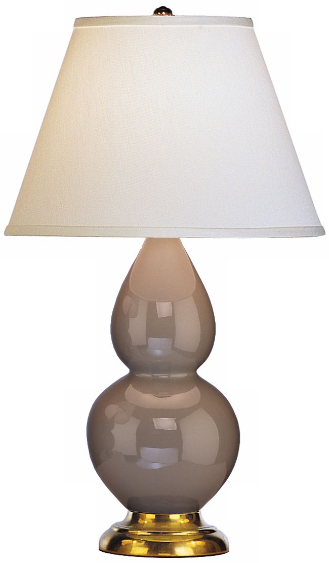 Robert Abbey 22 3/4" Taupe Ceramic and Brass Table Lamp