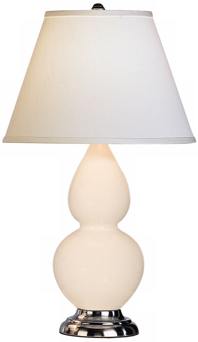 Robert Abbey 22 3/4" Bone Ceramic and Silver Table Lamp