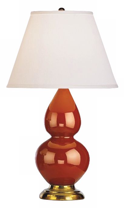 Robert Abbey 22 3/4" Cinnamon Brown Ceramic and Brass Lamp