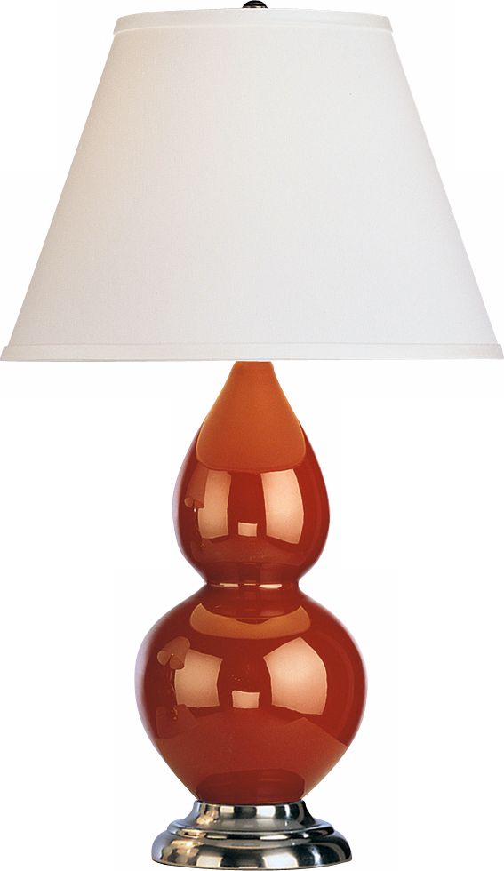 Robert Abbey 22 3/4" Cinnamon Brown Ceramic and Silver Lamp