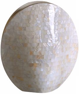 Small Round White Shell Vase